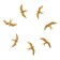 The decoration is wall, plaster panel "Swallows", 7 pcs, 18 x 11 cm, gold