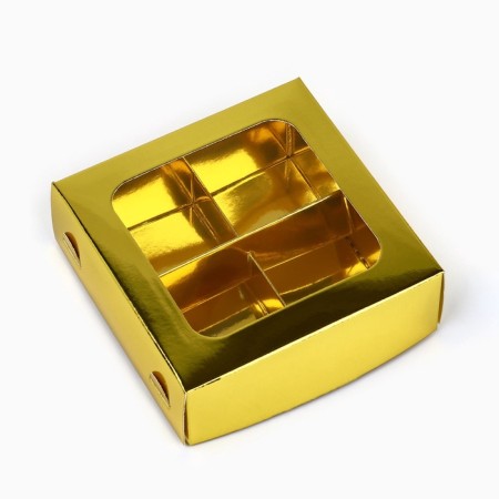 Box for sweets "golden", 10.5 x 10.5 x 3.5 cm