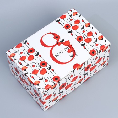 Box Gift team, packaging, "Happy Spring", March 8, 22 x 15 x 10 cm-1