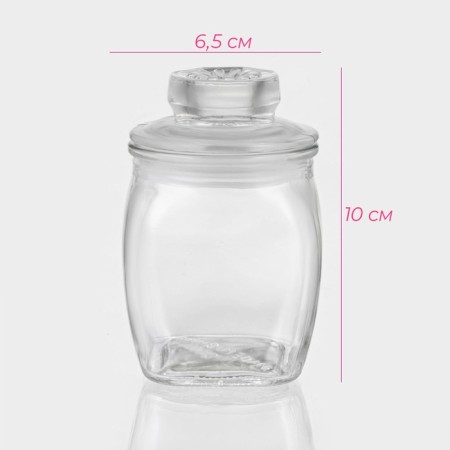 Glass jar for the spices of the Oval Dolyan, 190 ml, 10 × 6.5 cm-1