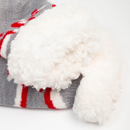 Women's socks with fur inside "New Year's caps", gray color, size 23-25 ​​(36-40)-2