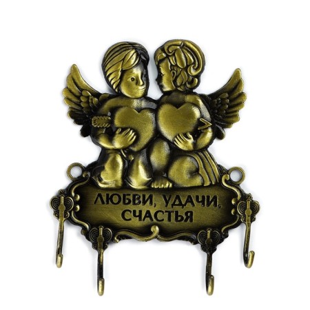 The wall -mounted Klynoye “Love, Good luck, Happiness”, Angels, 10.2 x 10.7 cm-1