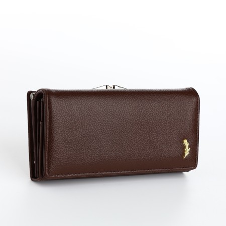 Women's wallet on magnets, brown color