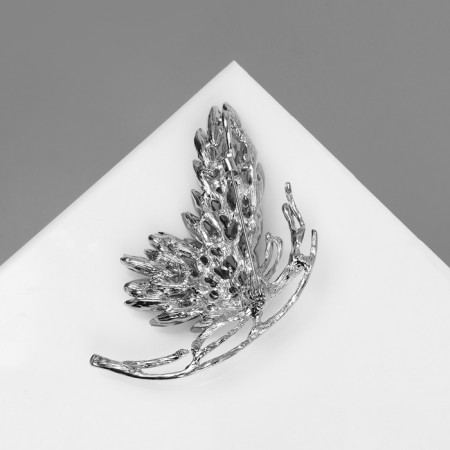 Brooch "Butterfly" with large wings, blue color in silver-1