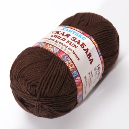 Yarn "Children's Fun" 20% microfiber, 80% acrylic 140m/50g (063 chocolate)-2