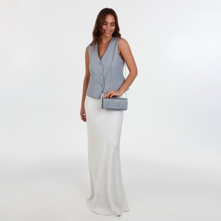 Magneta bag, long chain, silver color-7