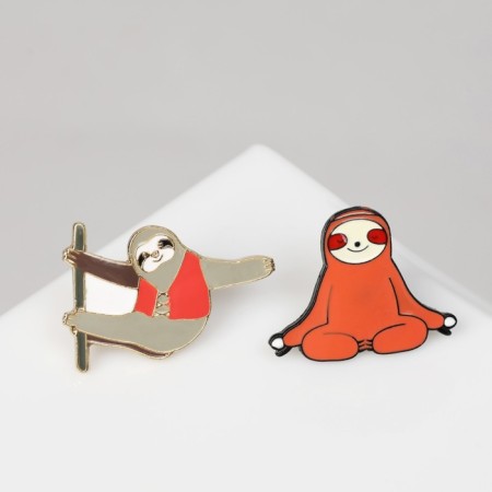Set of badges (2 pcs.) "Lenives" sports, color in gold-1