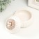 Coramics box "Circle with rhinestones and pearls" 7.7x7.7x6 cm