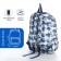 School backpack from textiles on lightning, 3 pockets, blue color