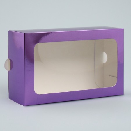 Box for Makarun, confectionery packaging "Lilac", 18 x 10.5 x 5.5 cm-3