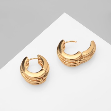 Earrings Metal "Accord" lanes circle, color gold-1