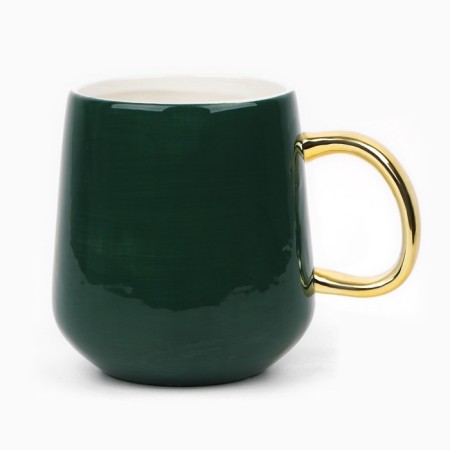 New Year! New Year's ceramic "gift" mug, 600 ml, green color-3
