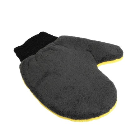 Torso washing mittens, 20 × 24 cm, double-sided, gray-yellow-1