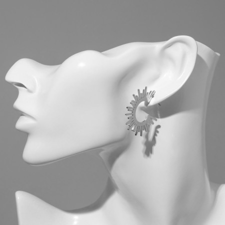Earrings Metal "Atmosphere" Sun, Yarilo, Color silver-3
