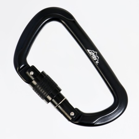 Carabiner with a clutch, 11x7 cm, 26 kn, black-1