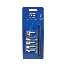 A set of feathers of poster flat (wide) 5 pieces: No.: P4,8,10,12,15, + holder, Devente. Art 5100300