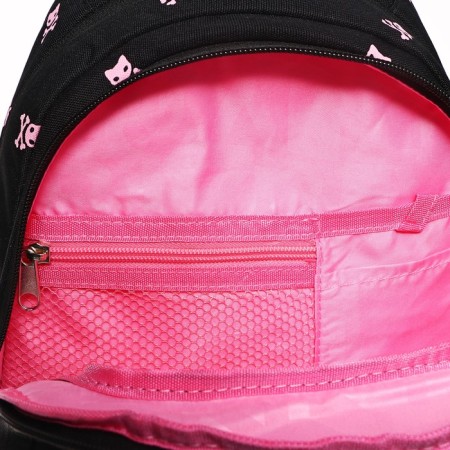 School backpack, 39 x 30 x 20 cm, Grizzly, ergonomic back, + keychain, black-10