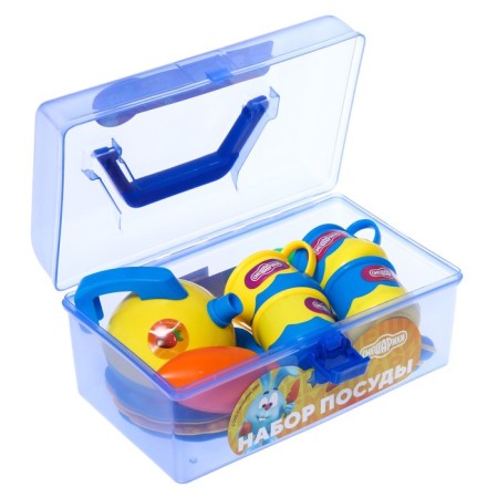 Set of dishes, Smeshariki, in a container-6