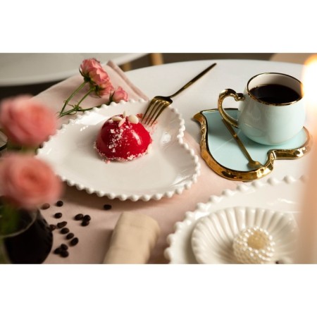 Porcelain plate Magistro "Heart", 20.5 × 21 × 2.5 cm, white color-9