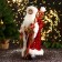 Santa Claus "in a red suit, with a patterned staff and a flashlight" 27x50 cm