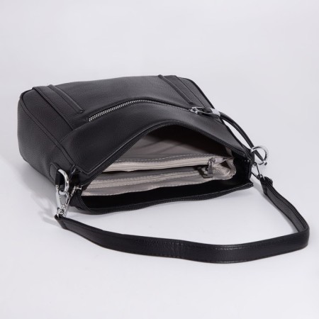 Bag Cross-Bodi with a zipper, black color-6