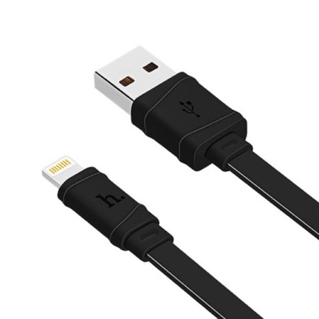 Hoco X5, USB cable - Lightning, 2.4 A, 1 m, flat, black-1