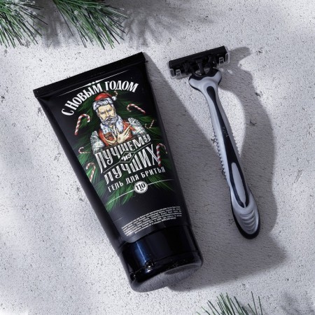 Gift set of cosmetics "Man No. 1", shaving gel 110 ml and razor, Hard Line-3