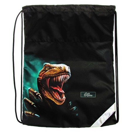 School backpack, 39 x 28 x 18 cm, + bag for shoes, calligrata p "Cool dino", green-6