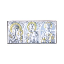 Icon in the car, triple Greek, metal, 10 x 4.5 cm