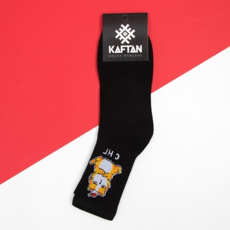 New Year's socks KAFTAN "C NG" Size 41-44 (27-29 cm), Black color-2