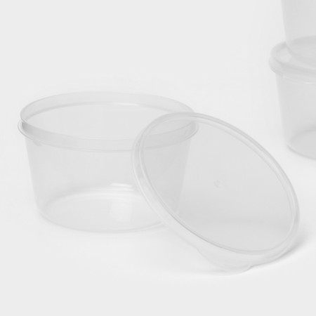 A set of food shares, 3 pcs, 500 ml, round, transparent-2