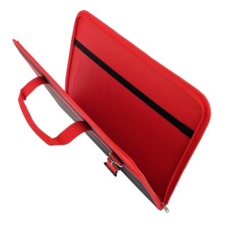 Folder for drawings and drawings for artists A3, 450 x 320 x 30 mm, handles, frame, textile, estado, black red kant-4