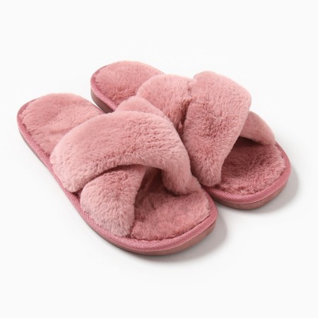 Women's slippers with an open nose, size 36-37, pink-3