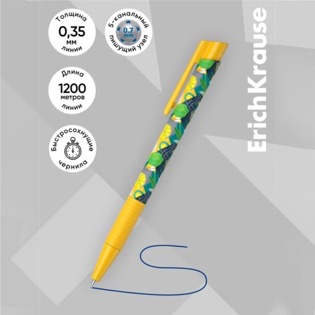Handle Ball machine Erichkrause Colortouch Lime, node 0.7mm, blue ink-2