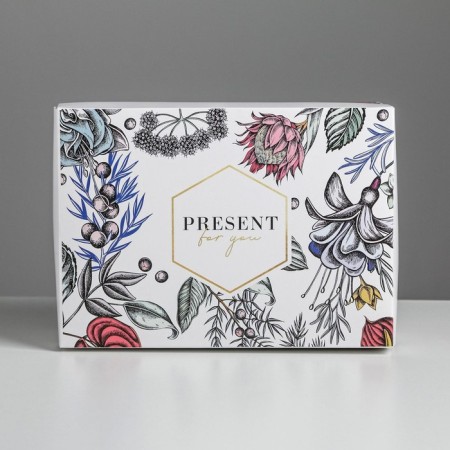 Gift folding box, packaging, "flowers", 21 x 15 x 7 cm-4