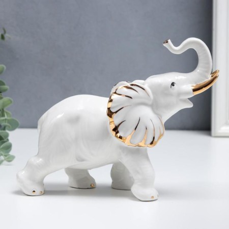 Souvenir Ceramics "Snowthrough Elephant" with gold 17 cm-2