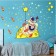Sticker Plastic Interior color "Cosmonaut on the rocket" 30x60 cm set 2 sheets