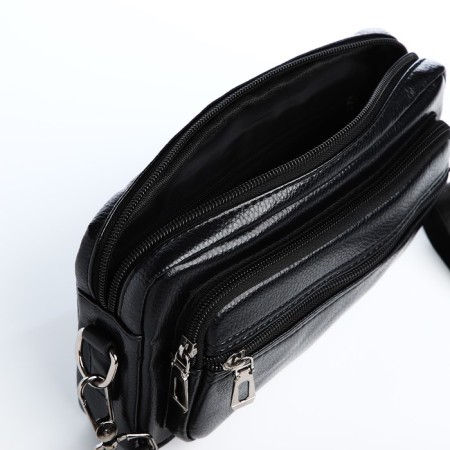 Male bag over the shoulder, artificial leather, black color-3