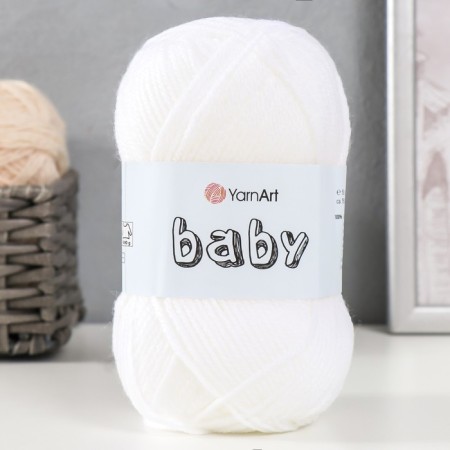 Baby yarn 100% acrylic 150m/50g (501 white)