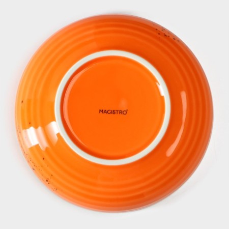 Porcelain deep Magistro "Cerera", 700 ml, D = 18.5 cm, Orange color-3