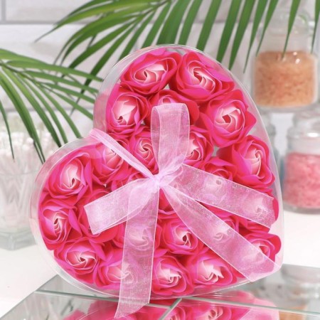 Soap roses, pink fuchsia, set 24 pcs.