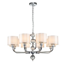 Suspended Indigo lamp, 13011/8p Chrome. 8x60W, E27, 778.5x778.5x460/1260 mm, white color