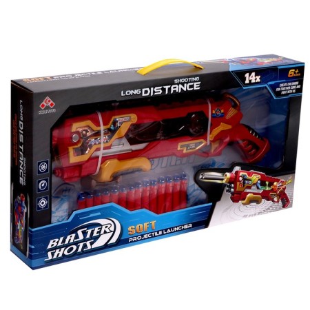 Blaster "superhero", shoots soft bullets, mix-6