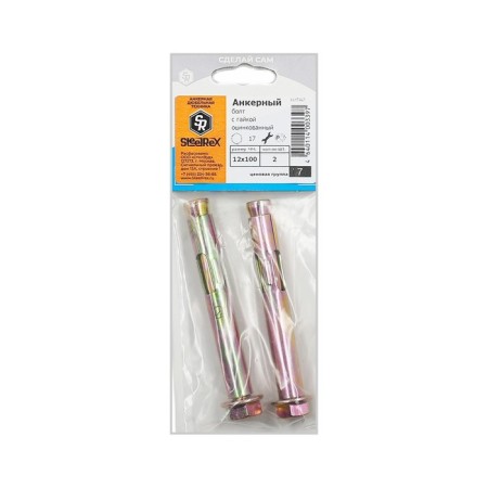 Steelrex anchor bolt, with a nut, galvanized, 12x100 mm, 2 pcs-1
