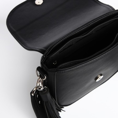 Women's bag Textura, messenger, small size, black color-4