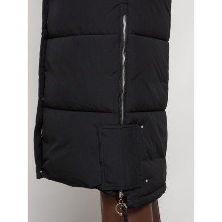 Coat insulated winter female, size 44, black color-11