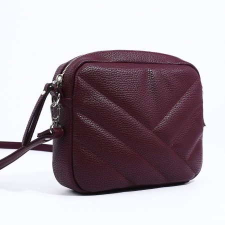 Richet Cross-Boda Bag on a zipper, external pocket, burgundy color-2
