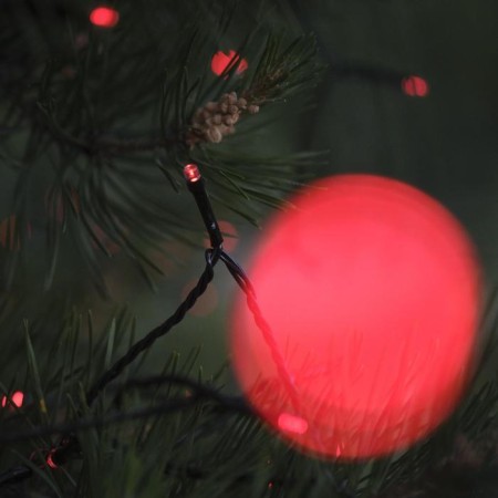 Garland "thread" 20 m, IP44, dark thread, 200 LED, red glow, 8 modes, 220 V-5