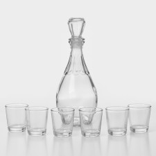 Glass set for Dionysus drinks, 7 items: Capherine 500 ml, piles 50 ml, gift packaging