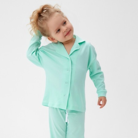 Pajama nursery (shirt and trousers) minku, mint color, height 98 cm-1